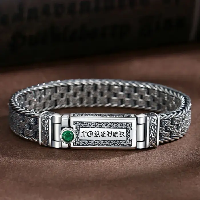 100% Real Solid S925 Silver Punk Retro Men's Lucky Bracelet Silver Tide Creative Personality Jewelry Chain Birthday Gift 5 100% Real Solid S925 Silver Punk Retro Men's Lucky Bracelet Silver Tide Creative Personality Jewelry Chain Birthday Gift 5