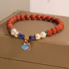 Nanhong Agate Zodiac Year Bracelet Women Cloisonné Ethnic Longevity Locket Artisan Jewelry Gift for Girlfriend Best Friend Gifts 4