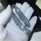 Handmade Lovers Tennis Bracelet Lab Diamond White Gold Filled Party Engagement Bracelets for Women Wedding Accessaries 2