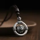 Chinese Peace Knot Pendant Necklace with Om Six-Character Mantra Rotate Beads for Men Women Amulet Jewelry Blessings & Harmony 4