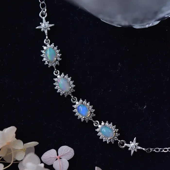ITSMOS Natural Blue Green Opal Silver Bracelet Lucky wheel Pendant Swing Charm Bangle Classic Jewelry for women special Gift 5 ITSMOS Natural Blue Green Opal Silver Bracelet Lucky wheel Pendant Swing Charm Bangle Classic Jewelry for women special Gift 5