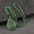 Ice Green Crystal Carved Lotus GuanYin Buddhism Lucky Amulet Pendant Charm Tibetan Buddha Religion Beads Necklaces Jewelry Gift 4