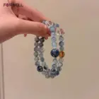FORWELL Lucky Bracelets Blue Crystal Luxury Long Bracelets Vintage Hands Jewelry Bead String Bracelet for Women Exquisite 2