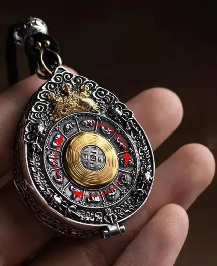 Tibetan Buddhism Lotus Pendant Necklace for Mewn Women Vintage 12 Zodiac Amulet Necklace Chinese Feng Shui Gossip Jewelry Gift 3