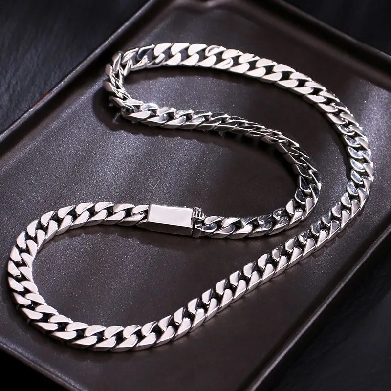 Real Solid S925 Sterling Silver Bracelet For Men Women Punk Couple Jewelry Authentic S925 Silver Bracelet Certified Jewelry