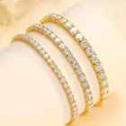 Dainty Full Moissanite Tennis Bracelet 18k Gold Plated 925 Sterling Silver D Color Lab Created Diamond Bracelet for Women Men 4