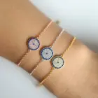 Classic 925 Sterling Silver Women Jewelry Geometric Round Evil Eye Charm Lovely Bracelet 2