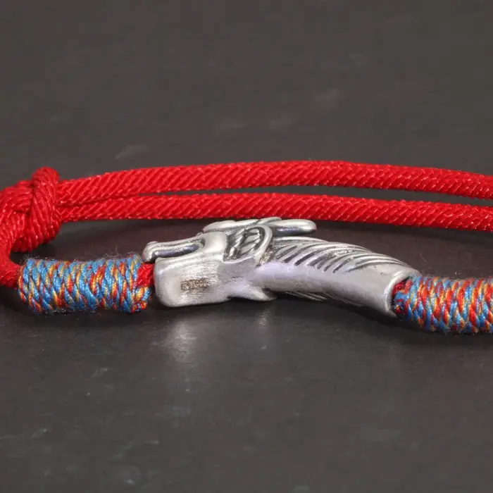 Handwoven 999 Sterling Silver Charm Lucky Red String Bracelet Dragon Men and Women's Jewelry 3 Handwoven 999 Sterling Silver Charm Lucky Red String Bracelet Dragon Men and Women's Jewelry 3