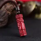 Luxury Red Cinnabar Chinese Zodiac Pendant Heart Sutra Gemstone Necklace Real Natural Jewelry Women Accessories Energy Gifts 3