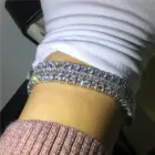 Handmade Lovers Tennis Bracelet Lab Diamond White Gold Filled Party Engagement Bracelets for Women Wedding Accessaries 6
