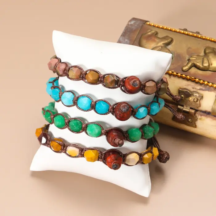 Natural Stone Handwoven Adjustable Bracelet Auspicious Lucky Fashion Jewelry Bracelet For Women Men Friendship Jewelry Gifts 5 Natural Stone Handwoven Adjustable Bracelet Auspicious Lucky Fashion Jewelry Bracelet For Women Men Friendship Jewelry Gifts 5