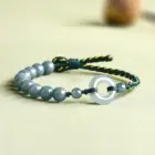 Handmade Stringing Of Beads Lucky Guardian Bracelet Natural A Goods Jade Blue Water Jade Ring Bracelet Peace Amulet 3