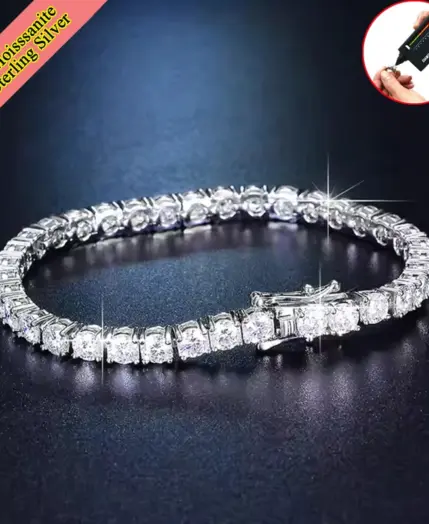 Real Moissanite Tennis Bracelet for Women Men 3.0mm Lab Diamond Bangle with Certificates 925 Sterling Silver Fine Jewelry 1 Real Moissanite Tennis Bracelet for Women Men 3.0mm Lab Diamond Bangle with Certificates 925 Sterling Silver Fine Jewelry 1