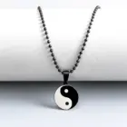 Stainless Steel Round Yin Yang Tai Chi Pendant Necklace For Men Chinese Taoist Amulet Jewelry 3