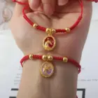 1Piece 2026 Horse Year Lucky Red Rope Bracelet Chinese Style Zodiac Horse Braided Bracelet Women Fashion Jewelry 3