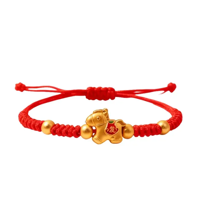 Lucky Red Rope Zodiac Horse Pendant Bracelet for Women Men 2026 Handmade Braided Adjustable Bracelet Couple Jewelry Gifts 5