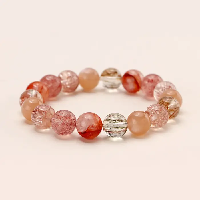Ruifan Luxury Multicolor 8mm 10mm Natural Rutilated Quartz Crystal Beads Strand Beaded Women Bracelets Bangle Fine Jewelry 1154 4