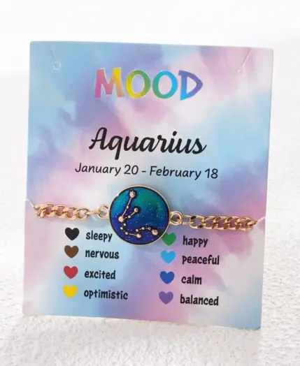 Zodiac Bracelet for Women 12 Constellation Sign Bracelet Color Changing Bracelet Temperature Sensing Mood Jewelry 1 Zodiac Bracelet for Women 12 Constellation Sign Bracelet Color Changing Bracelet Temperature Sensing Mood Jewelry 1