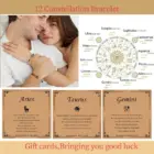 Zodiac Bracelets for Women 12 Constellations Crystal Stone Bracelet for Birthday Zodiac Gifts Constellation Charm Bracelet 5