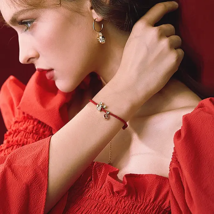 Red Rope Bracelet Zodiac Rats Bracelets For Women Birthday Lucky Wish Jewelry Bangle Girl New Year Christmas Ornaments Xmas Gift 3