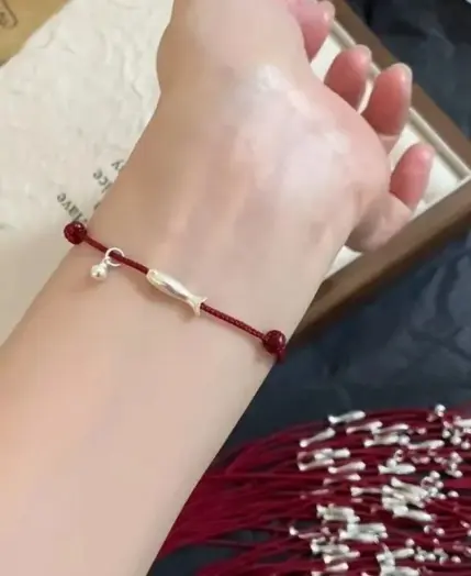 Meaningful Handwoven Red Thread Silver Fish Couples Bracelet Chinese Zodiac Year Luck Charm Best Friend Friendship Gift Idea 1