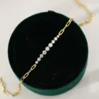 Sweetrain Full Moissanite Bracelets for Women Adjustable Chain 925 Sterling Silver Plated 18K Gold Dainty Bracelet GRA Certified 4