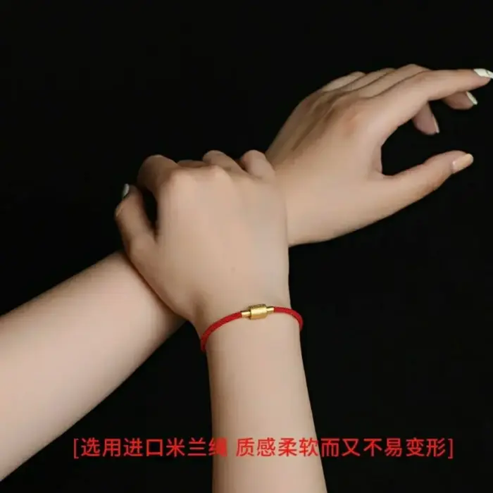 2025 New Snake Zodiac Red Rope Bracelet Fashion Brand Birth Year Hand Woven Men And Women Couple Plated Real 24K Gold Lucky Bead 5