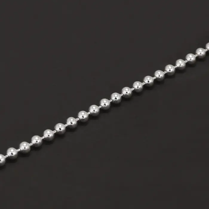 Real 925 Sterling Silver Handmade 3mm Bead Ball Strand Chain Bracelet Unisex Simple Classic Fashion Charm Hand Jewelry 5
