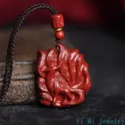 Classic Chinese Style Natural Red Organic Cinnabar Fox Pendant Necklace Lucky Amulet Jewelry Accessories Free Shipping Everythin 3