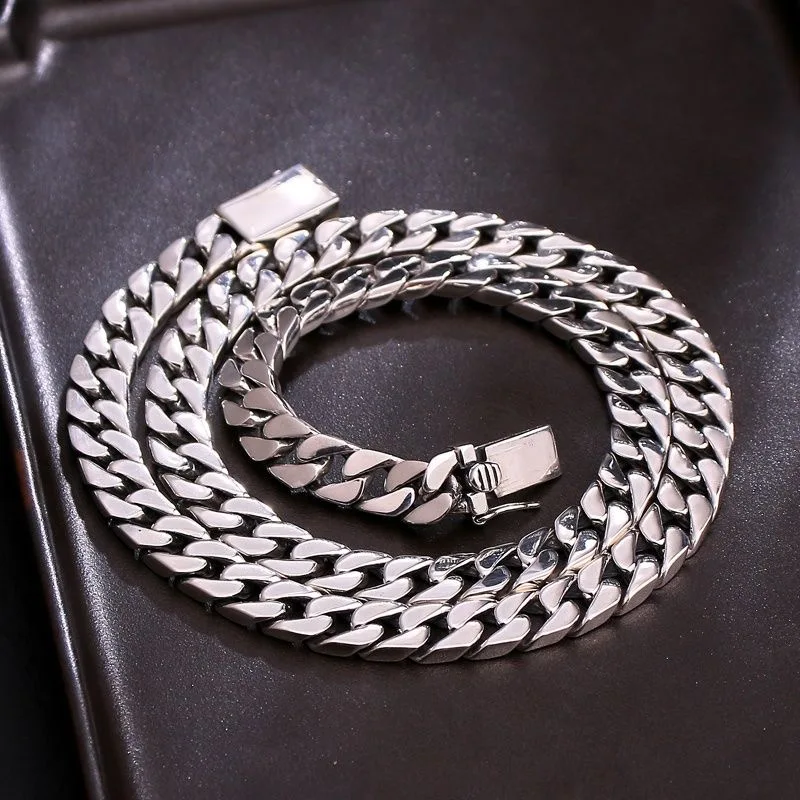 Real Solid S925 Sterling Silver Bracelet For Men Women Punk Couple Jewelry Authentic S925 Silver Bracelet Certified Jewelry