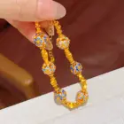 AU999 Bauhinia Lucky Bead Bracelet Women's 24K Gold - Anti-deform gold, durable band, bead carries wishes 5