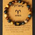 12 Zodiac Signs Constellation Charm Bracelet Men Women Fashion Tiger Eye Stone Beaded Bracelets Virgo Leo Libra Couple Jewelry 2