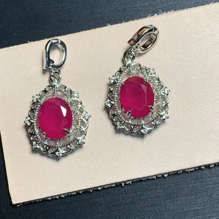 OVAL Natural RUBY Pendant Necklace Fine Jewelry Handmade Stones Wholesale Healing Energy Gift Lucky Jewelry 2
