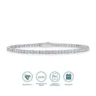 JIUZUAN S925 Sterling Silver Moissanite Tennis Bracelet for Women Simple Row Design Elegant Sparkling Jewelry for Daily Wear 1