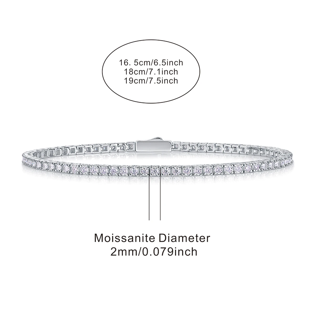 S925 Sterling Silver Moissanite Tennis Bracelet for Women Simple Row Design Elegant Sparkling Jewelry for Daily Wear