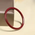Natural Raw Cinnabar Bracelet Women's Thin Round Strip Plain Circle Bracelet 2