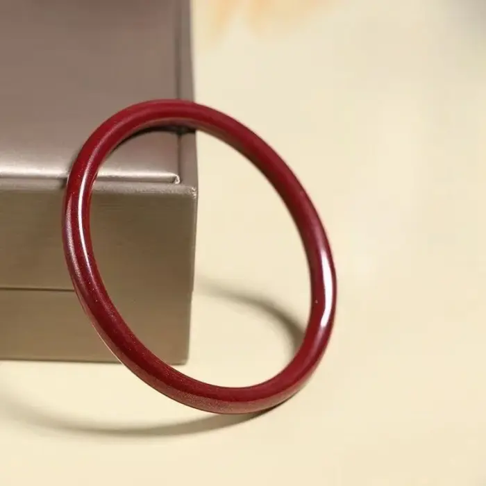 Natural Raw Cinnabar Bracelet Women's Thin Round Strip Plain Circle Bracelet 2 Natural Raw Cinnabar Bracelet Women's Thin Round Strip Plain Circle Bracelet 2