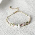 Cute bunny flower bracelet, pearl zodiac animal bracelet, cute, kawaii, Easter gift 4