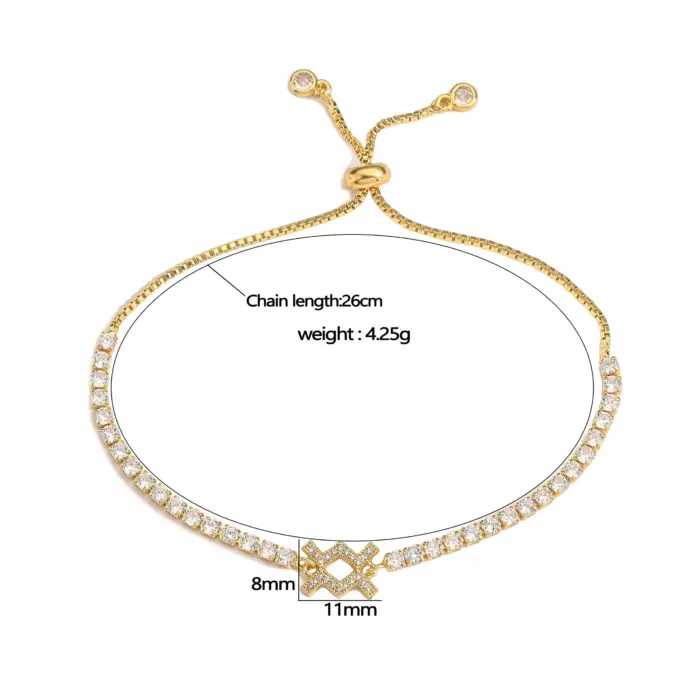 HECHENG,Constellation bracelet,Star Zodiac Sign 12 Constellation Bracelet Zircon Charm Gold Color Chain Bracelet for Women Birth 6