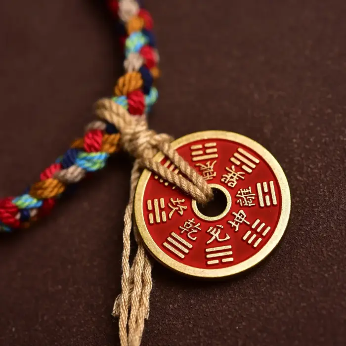 Handmade Good Lucky Tibetan Bracelet Colorful Thread Charm Rope Bracelet & Bangles Knots Red Thread Coin Bracelets Original 4