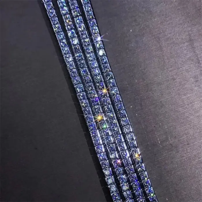 Trendy Princess cut Lab Diamond Bangle Bracelet 14K Gold Engagement Wedding Bracelets For Women Bridal Tennis Party Jewelry Gift 2