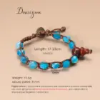 Natural Stone Handwoven Adjustable Bracelet Auspicious Lucky Fashion Jewelry Bracelet For Women Men Friendship Jewelry Gifts 2