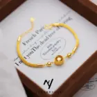 Women's Bird's Nest Lucky Bead Bracelet, 24K Gold, AU999 | 1