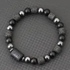 Stylish Zodiac Bracelet Men Women Natural Volcanic Rock Onyx Stone Beaded Braclet Hematite Healing Braslet Couple Brazalete Gift 1