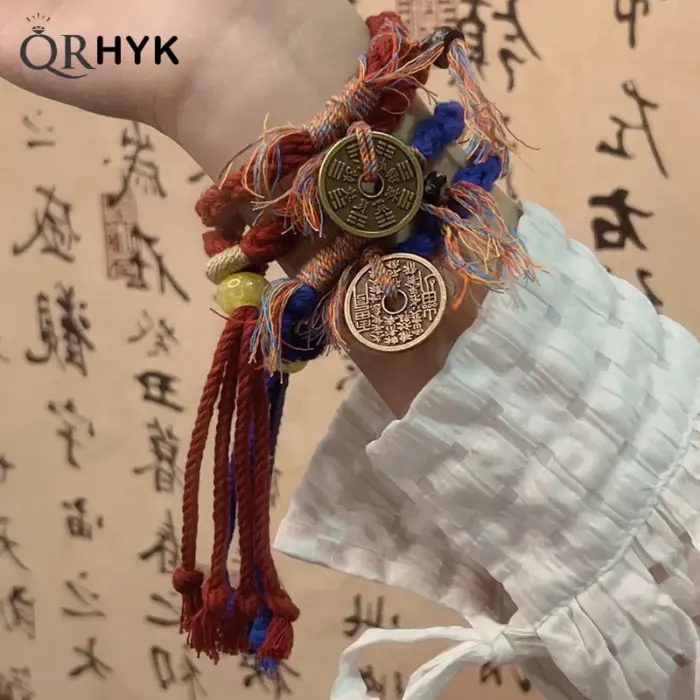 Chinese Mountain Ghost Spend Money Bracelet National Wind Tibetan Hand Woven CoupleLucky Red Bracelets Bang Rope Bangles 5 Chinese Mountain Ghost Spend Money Bracelet National Wind Tibetan Hand Woven CoupleLucky Red Bracelets Bang Rope Bangles 5