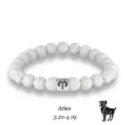 New 12 Zodiac Signs 8mm Beads Bracelets Handmade Vintage White Lava Stone Beads Elastic Bracelets Jewelry For Men Women Jewelry 6
