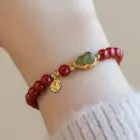 Vintage Red Cinnabar Beads Bracelets for Women Men Charm Pixiu Wealth Lucky Amulet Bracelet Unisex Prayer Jewelry Birthday Gift 4