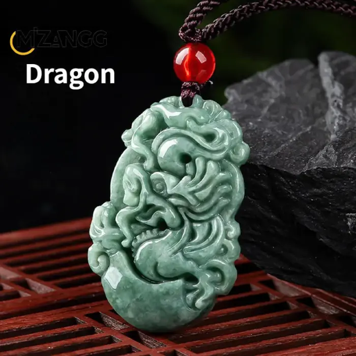 Natural A Goods Jadeite Twelve Chinese Zodiac Rat Tiger Pendant Jewelry Hand-carved Custom Mascot Jewelry Jade Necklace Gift 4