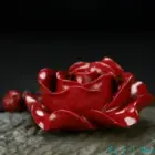 Fashion Cinnabar Jade Rose Flower Pendant Necklace Jewellery Chinese Healing Women Man Luck Gift Sweater Chain 6
