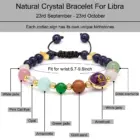 12 Zodiac Signs Natural Stone Bracelet Taurus Cancer Virgo Pisces Charm Bracelets for Women Men Couples Friendship Jewelry Gift 2